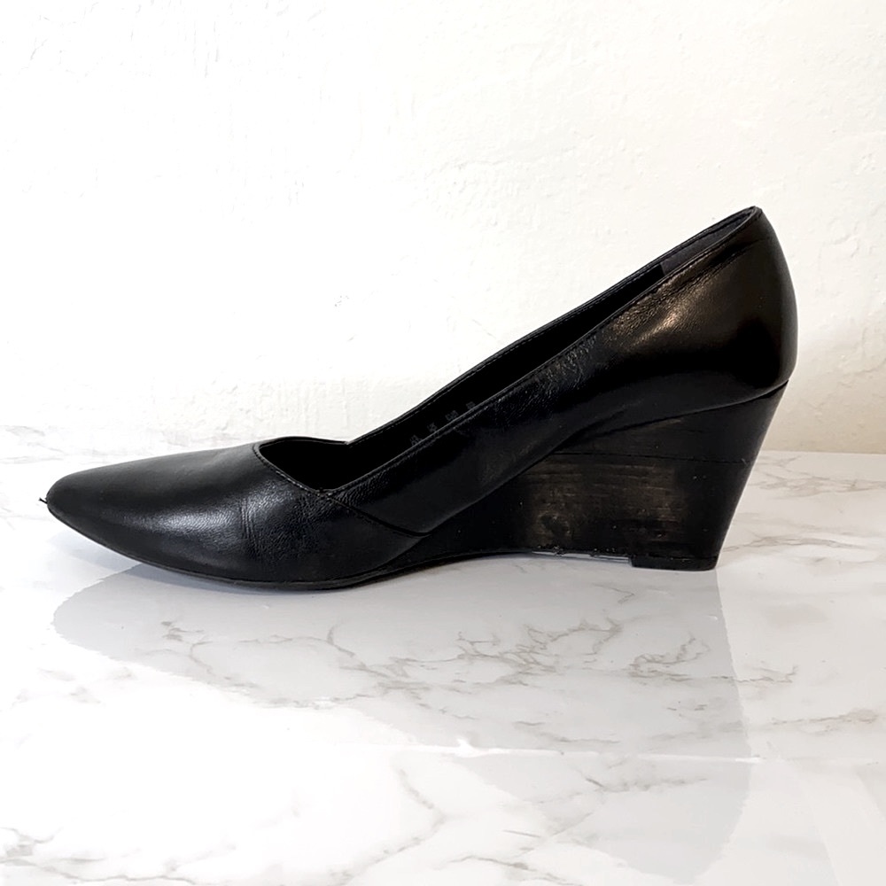 Franco Sarto leather wedge pump